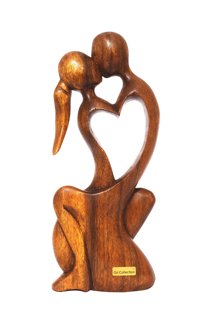 G6 Collection 12" Wooden Handmade Abstract Sculpture Statue Handcrafted - Endless Love - Gift Art Decorative Home Decor Figurine Accent Decoration Artwork Handcarved Endless Love - Image 4
